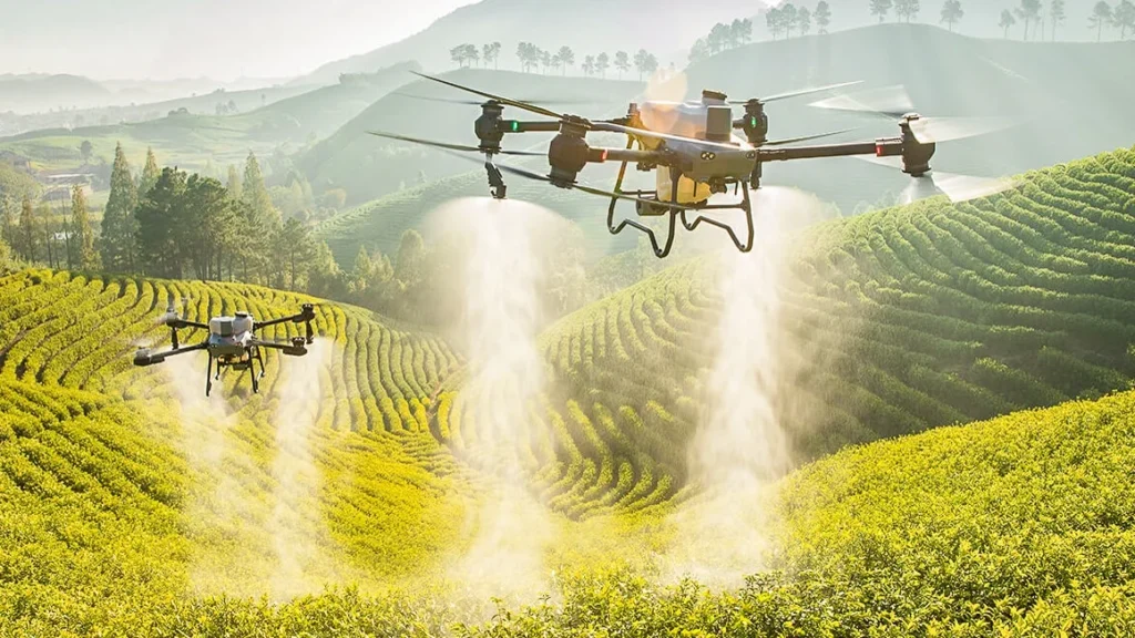 Drone crop spraying